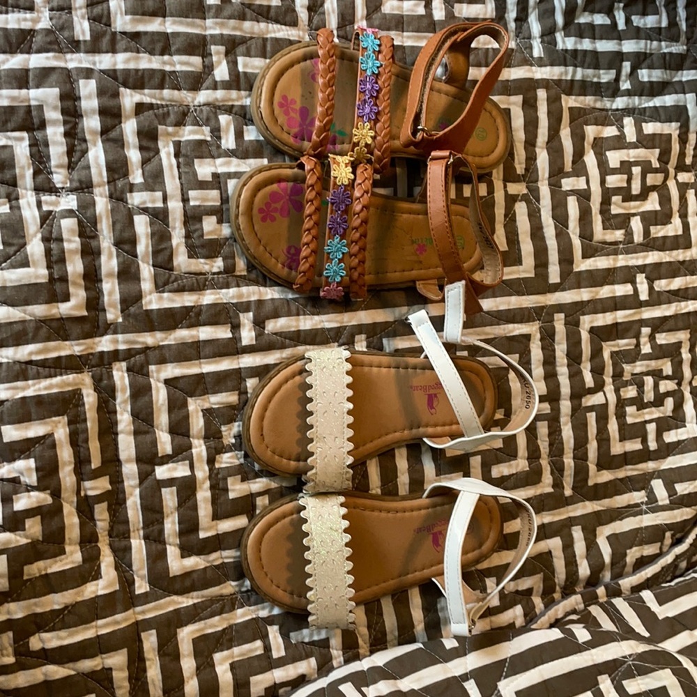 Bundle little girls sandals size 9 & 10